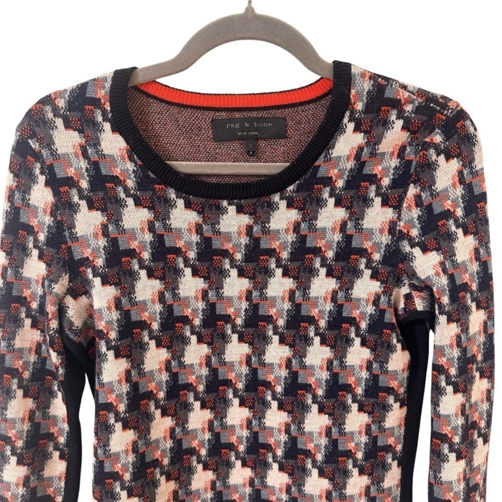 rag & bone Mariah 100% Wool Herringbone Pullover Long Sleeve Sweater Size Small - Picture 3 of 9
